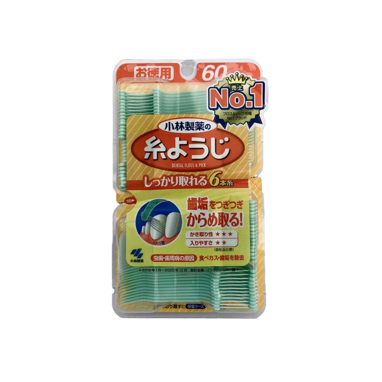 小林製藥Kobayashi 家庭號大包裝牙線棒60支入- 大國藥妝